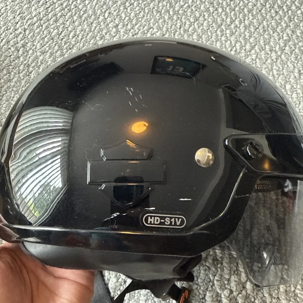 Genuine Harley Davidson Half Helmet with retractable clear shield HD-S1V Size XS